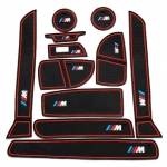 BMW - CAR SLOT PAD NON-SLIP CUP MAT FOR BMW NEW 3 SERIES (RED)