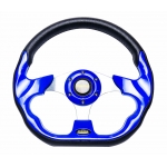 MOMO - AUTO RACE STEERING WHEEL WITH HORN BUTTON BLUE