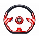 MOMO - AUTO RACE STEERING WHEEL WITH HORN BUTTON RED