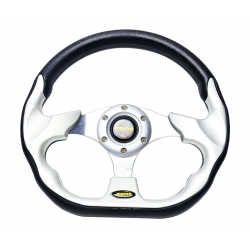 MOMO - AUTO RACE STEERING WHEEL WITH HORN BUTTON SILVER