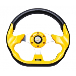 MOMO - AUTO RACE STEERING WHEEL WITH HORN BUTTON YELLOW