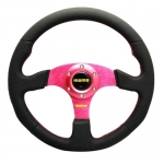 MOMO - CAR 14INCH LEATHER AUTOMOBILE RACE STEERING WHEEL PINK