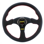 MOMO - CAR 14INCH LEATHER AUTOMOBILE RACE STEERING WHEEL RED