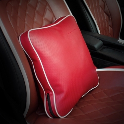 ONGO - CAR LEATHER COLORFUL PILLOW WINE RED