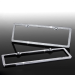 ONGO - CAR LICENSE PLATE FRAME SILVER WHITE